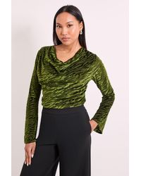 PRINCIPLES - Fluted Sleeve Cowl Neck Top - Lyst