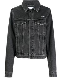 Off-White c/o Virgil Abloh - Diag Design Regular Fit Dark Denim Jacket - Lyst