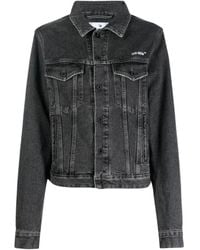 Off-White c/o Virgil Abloh - Diag Design Regular Fit Dark Denim Jacket - Lyst