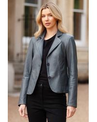Ashwood Leather - 'Angelica' Real Two Button Blazer - Lyst