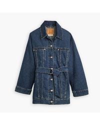 Levi's - Levi's Solid Patterned Trucker Denim Jacket With Flap Pocket - Lyst