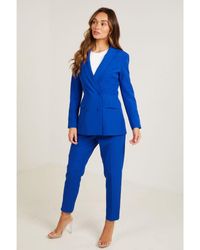 Quiz - Double Breasted Tailored Blazer - Lyst