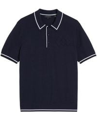 Ted Baker - Dunow Pointelle Diamond Polo Shirt Viscose - Lyst