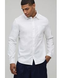 BoohooMAN - Regular Fit Long Sleeve Cotton Shirt - Lyst