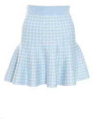 Quiz - Knitted Dog Tooth Skirt Viscose - Lyst