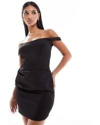 ASOS - Structured Bardot Mini With Moulded Skirt - Lyst