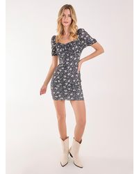 Pink Vanilla - Floral Broderie Puff Sleeve Dress - Lyst