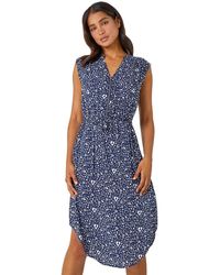 Roman - Zip Detail Leopard Print Dress - Lyst