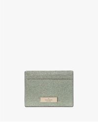 Kate Spade - Kenzie Glitter Mixed Materials Boxed Small Slim Card Holder - Lyst