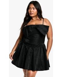 Boohoo - Plus Strappy Bow Detail Skater Dress - Lyst