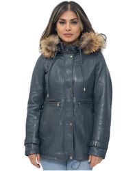 Infinity Leather - Hooded Parka Jacket-Putian - Lyst