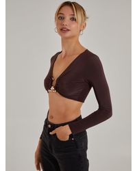 Pink Vanilla - Trim Slinky Long Sleeve Top - Lyst