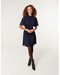 Blue Vanilla - Polka Dot Tie Back Dress - Lyst