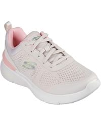 Skechers - Skech-Air Dynamight 2.0 New Heights Damen Sneaker Aus Natürlichen/Rosa Textilien - Lyst