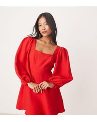 Nobody's Child Petite - Nobody's Loredana Long Sleeve A-Line Mini Dress - Lyst