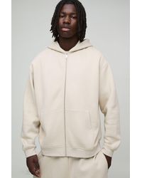BoohooMAN - Oversized Basic Zip Through Hoodie - Lyst