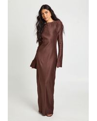 Boohoo - Tall Plisse Flared Sleeve Column Maxi Dress - Lyst