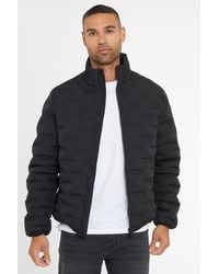 Threadbare - 'Glynn' Quilted Funnel Neck Padded Jacket - Lyst