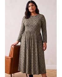 Roman - Curve Polka Dot Stretch Dress - Lyst