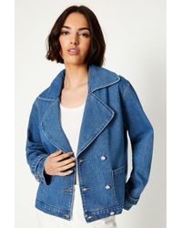 Oasis - Denim Short Trench Coat - Lyst