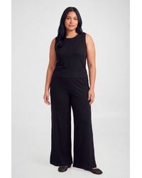 Boohoo - Plus Rib Button Top And Trouser Co-Ord - Lyst