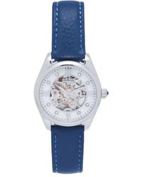 Empress - Magnolia Automatic Mop Skeleton Dial Leather-Band Watch - Lyst