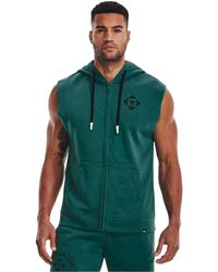 Under Armour - Project Rock Graphic Print Hooded Sleeveless Hoodie - Lyst