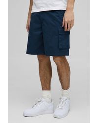 BoohooMAN - Fixed Waist Baggy Cargo Twill Shorts - Lyst