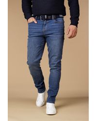 Firetrap - Slim Fit Jeans With Branded Cotton Belt And Contrast Stitching - Lyst