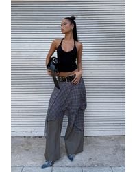 Boohoo - Chiffon Hanky Hem Check Midi Skirt - Lyst