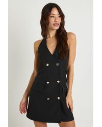 Boohoo - Tall Tailored Halterneck Mini Dress - Lyst