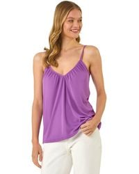 Roman - Gathered V-Neck Stretch Vest Top - Lyst