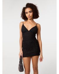 Pink Vanilla - Diamante Mesh Bra Cup Gathered Dress - Lyst