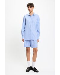Bennu - Blauwe Linnen Blouse - Lyst