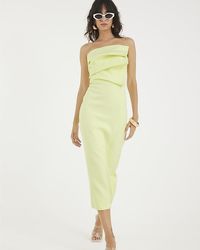 River Island - Midi Dress Sculpted Bandeau Tailored - Lyst