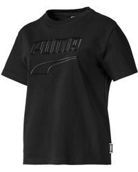 PUMA - Downtown Tee T-Shirt Casual Logo Top 595691 01 - Lyst