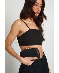 Boohoo - Woven Hard Shell Clutch Bag - Lyst