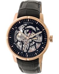 Heritor - Ryder Skeleton Leather-Band Watch - Lyst