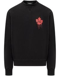 DSquared² - Maple Leaf Logo Sweatshirt Cotton - Lyst