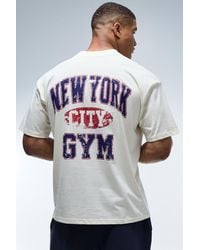 BoohooMAN - Active New York City Gym Oversized Extended Neck T-Shirt - Lyst