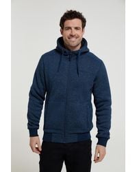 Mountain Warehouse - 'Nevis' Fur Lined Hoodie Adjustable Hood Soft Fleece Warm Cosy Jumper - Lyst