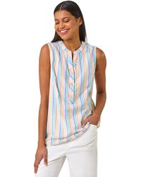 Roman - Stripe V-Neck Vest Top - Lyst