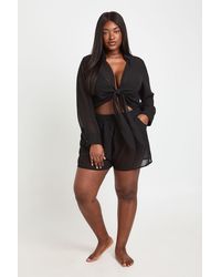 Boohoo - Plus Chiffon Beach Short - Lyst
