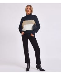 Gini London - Stripe Knit Slash Neck Oversized Jumper - Lyst