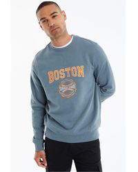 Threadbare - Mid 'Deeming' Boston Graphic Crew Neck Sweatshirt Cotton/Polyester - Lyst
