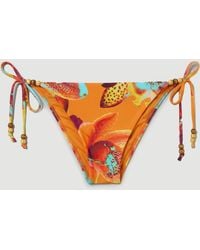 Karen Millen - Reversible Photographic Floral Bikini Bottom With Bead Detail - Lyst