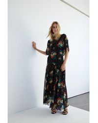 Warehouse - Floral Chiffon Maxi Dress - Lyst