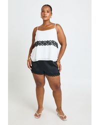Boohoo - Plus Lace Insert Cami Strappy Top - Lyst