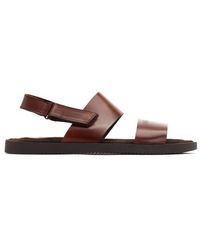 Base London - Aries Waxy Leather Ankle-Strap Sandal - Lyst