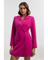 Karen Millen - Polished Tailored Double Breasted Blazer Mini Dress - Lyst